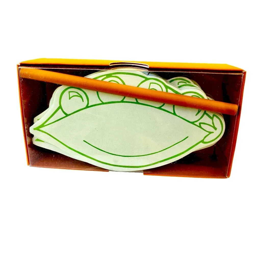 Marks & Spencer Novelty Stationary Note Paper PEAS + Pencil Set New